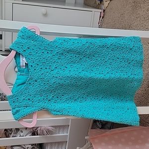 Pumpkin Patch, blue eyelet shift dress, 6-12 months